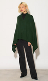 Personalised Dark Green Pure Cashmere Button Poncho