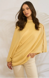 Personalised Butter Yellow Pure Cashmere Button Poncho