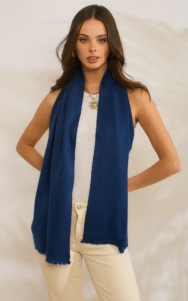 Personalised Navy Pure Cashmere Unisex Scarf