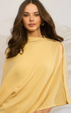 Personalised Butter Yellow Pure Cashmere Button Poncho