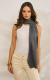 Personalised Dark Grey Pure Cashmere Unisex Scarf