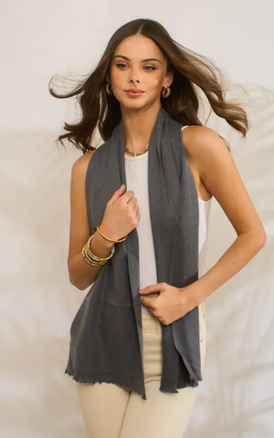 Personalised Dark Grey Pure Cashmere Unisex Scarf