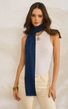 Personalised Navy Pure Cashmere Unisex Scarf