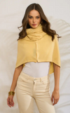 Personalised Butter Yellow Pure Cashmere Button Poncho