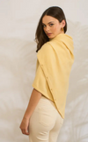Personalised Butter Yellow Pure Cashmere Button Poncho