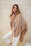 Personalised Beige Pure Cashmere Button Poncho
