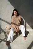 Personalised Beige Pure Cashmere Button Poncho