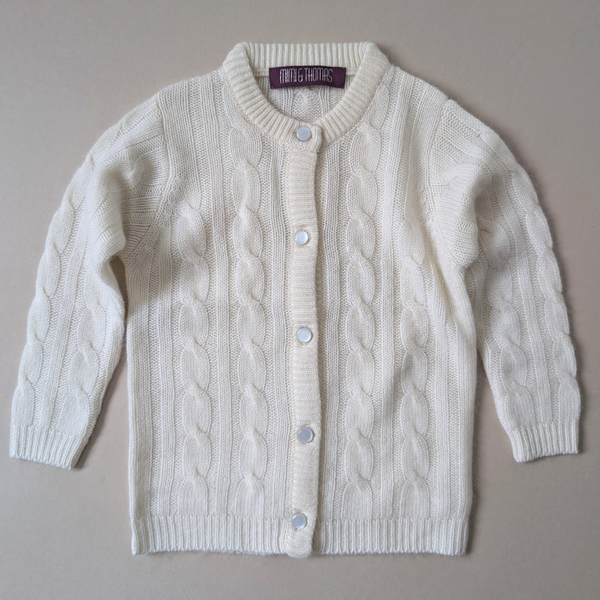 Personalised Cashmere Cable Knit Baby Cardigan
