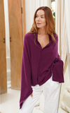 Personalised Plum Purple Pure Cashmere Button Poncho