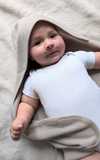 Beige Hooded Cashmere Baby Blanket