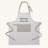 Personalised Grey Striped Apron