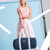 Personalised Denim Cotton Barrel Bag