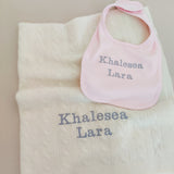Personalised Pink Cotton Bib