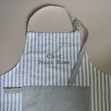 Personalised Grey Striped Apron