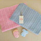 Personalised Blue Pure Cashmere Baby Blanket