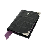 Passport Holder - Black Embossed Leather