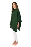 Personalised Dark Green Pure Cashmere Button Poncho