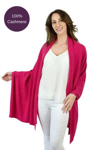 Personalised Fuchsia Pink Pure Cashmere Wrap