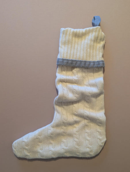 Personalised Ivory Pure Cashmere Christmas Stocking