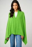 Personalised Neon Green Pure Cashmere Button Poncho