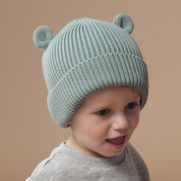 Organic Cotton Baby Bear Beanie Hat