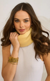 Personalised Lemon Chiffon Pure Cashmere Button Poncho