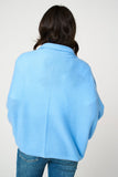Personalised Sky Blue Pure Cashmere Button Poncho