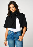 Personalised Black Pure Cashmere Button Poncho
