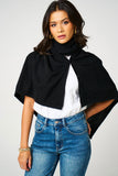 Personalised Black Pure Cashmere Button Poncho