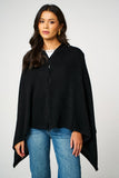 Personalised Black Pure Cashmere Button Poncho