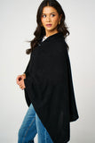 Personalised Black Pure Cashmere Button Poncho