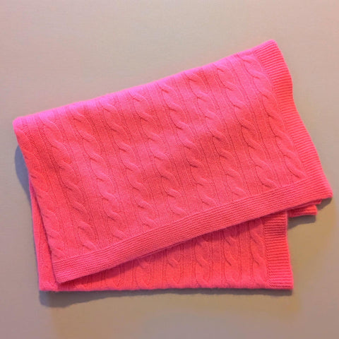 Personalised Neon Pink Pure Cashmere Baby Blanket