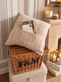 Personalised Oatmeal Pure Cashmere Reading Cushion Cover