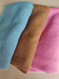 Blue Pure Cashmere Ribbed Scarf