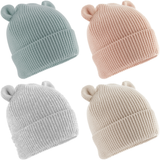 Organic Cotton Baby Bear Beanie Hat