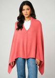 Personalised Coral Pink Pure Cashmere Button Poncho