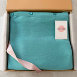 Personalised Eau de Nil Blue Pure Cashmere Button Poncho