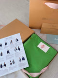 Personalised Neon Green Pure Cashmere Button Poncho