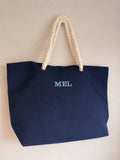 Personalised Nautical Cotton Beach Bag