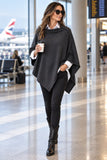 Personalised Charcoal Pure Cashmere Button Poncho