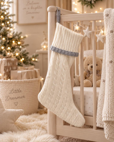 Personalised Ivory Pure Cashmere Christmas Stocking