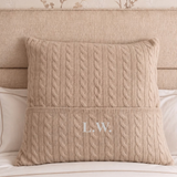 Personalised Oatmeal Pure Cashmere Reading Cushion Cover