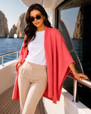 Personalised Coral Pink Pure Cashmere Button Poncho