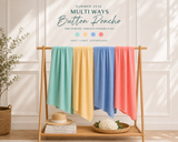 Personalised Butter Yellow Pure Cashmere Button Poncho