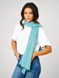 Personalised Eau de Nil Blue Pure Cashmere Button Poncho