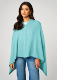 Personalised Eau de Nil Blue Pure Cashmere Button Poncho