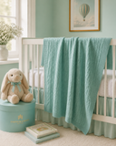 Personalised Eau de Nil Blue Pure Cashmere Baby Blanket