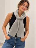 Unisex Grey Marl Pure Cashmere Ribbed Scarf
