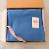 Personalised Sky Blue Pure Cashmere Button Poncho