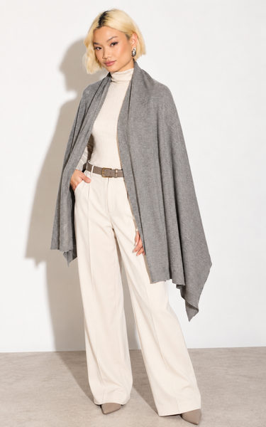 Personalised Grey Marl Pure Cashmere Wrap